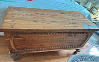 Full view of cedar chest on bedroom floor