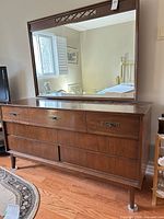 front view of dresser with attached mirror