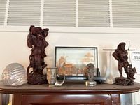 All items grouped on cabinet top