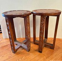 Both accent tables front view showing design and height