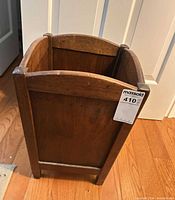 Full view of wooden planter box showing overall design and size