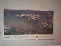 Full view of plaque-mounted Monet Water Lilies poster