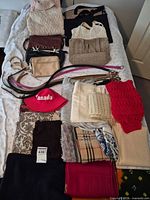 Overview of all items laid on bed