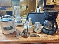 Group shot of all appliances and tools on countertop