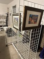 Full view of folding grid wall panel angled