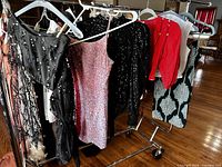 Full rack showing all six garments