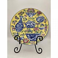 Front view showing full Chinese Chinoiserie design and color palette