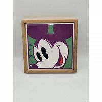 Front view of framed Mickey Mouse ceramic tile showing full graphic