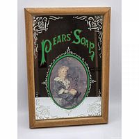 Front view showing Pears' Soap logo, child illustration, border details, wood frame
