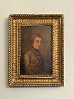 Framed oil portrait overall view