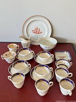 Group view of all porcelain pieces laid out