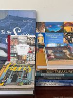 Group shot of all books standing and stacked