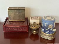 Group shot of all six boxes showing materials and relative sizes