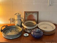 Group shot of entire lot showing all pottery pieces together