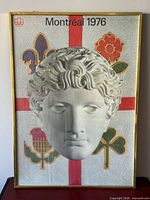 Full view of framed Montreal 1976 Olympic poster