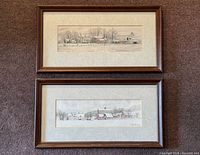 Both framed prints side by side showing size, frames, mats