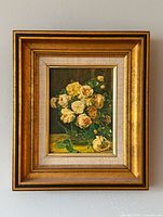 Front view of framed floral print