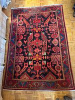 Full view of rug showing overall design and colors