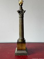Overall lamp view without shade showing column design and base