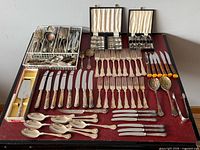Full layout of flatware on table