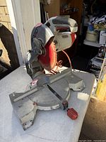 Full view of Ridgid 10-inch miter saw on table