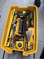 Top view of toolbox showing contents