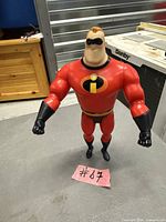 Front view of Mr. Incredible action figure standing upright