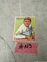 Front of Goudey Babe Ruth card showing portrait and printed autograph