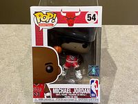 Front view of boxed Funko Pop! Michael Jordan #54 figure