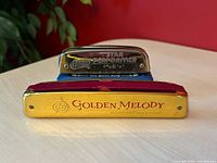 Front view of both harmonicas showing branding and scale
