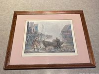 Full framed print with pink mat and wood frame