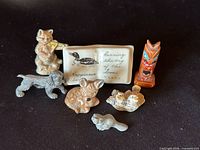 Group shot of all seven miniatures