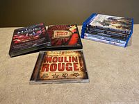 Group shot of all discs showing titles and formats