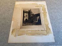 Etching mounted on damaged mat board