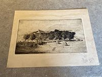 Full view of unframed etching showing entire image and margins