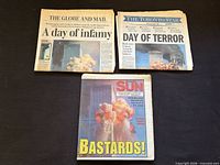Overview of all three newspapers showing front pages and headlines