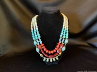 Front view showing full necklace and bead arrangement