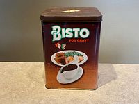 Front view showing Bisto logo, food imagery, overall condition