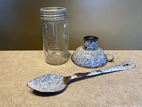 Jar, funnel and spoon group shot