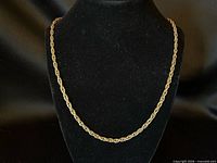 Full view of the chain necklace on display bust