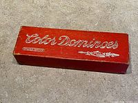 Top view of red Color Dominoes box