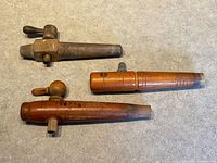 All three wooden keg spigots front view