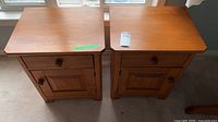 Both nightstands side by side showing tops and fronts