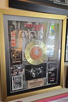 Front view of framed Teenage Head gold record award plaque showing record, photos, plate and frame