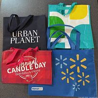 Group shot showing all four totes