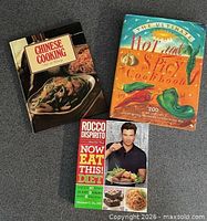 Front covers of the three cookbooks