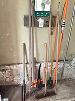 Overall view of garden tools and boxed organizer