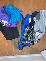 Pile view showing all six garments