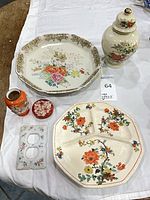 Group shot of all six porcelain and ceramic items