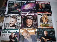 First group of nine Keyboard Magazine issues laid out